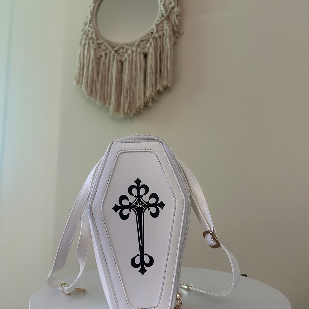 MAD engine White Coffin-Shaped Crossbody Bag